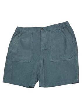 Line of Trade Mens Corduroy Shorts Teal Blue Sz Large 8" Inseam Stretch